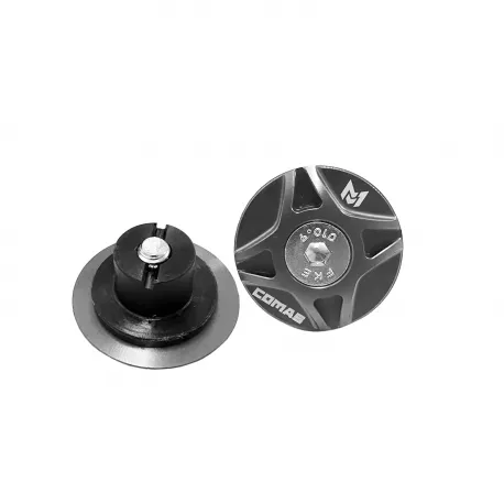 Alloy moto handlebar end cap RACE - black COMAS